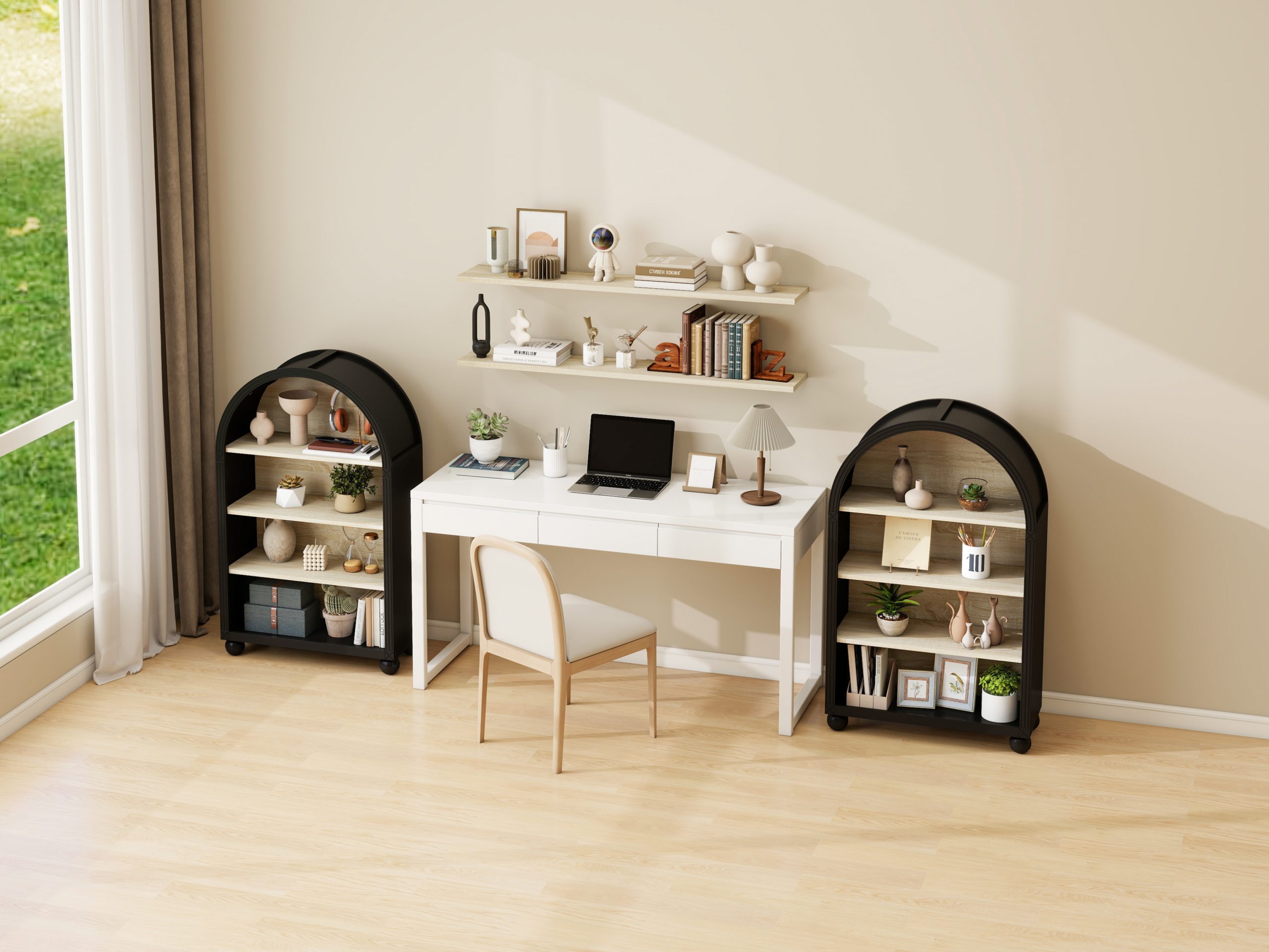 Black Storage Cabinet - Nora Lane Home furniture - Metal accent - 34.25 x 19.3 x 7.87 in