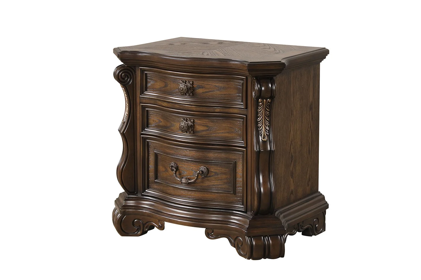 Dark Brown Traditional Nightstand with USB Port - Image 3