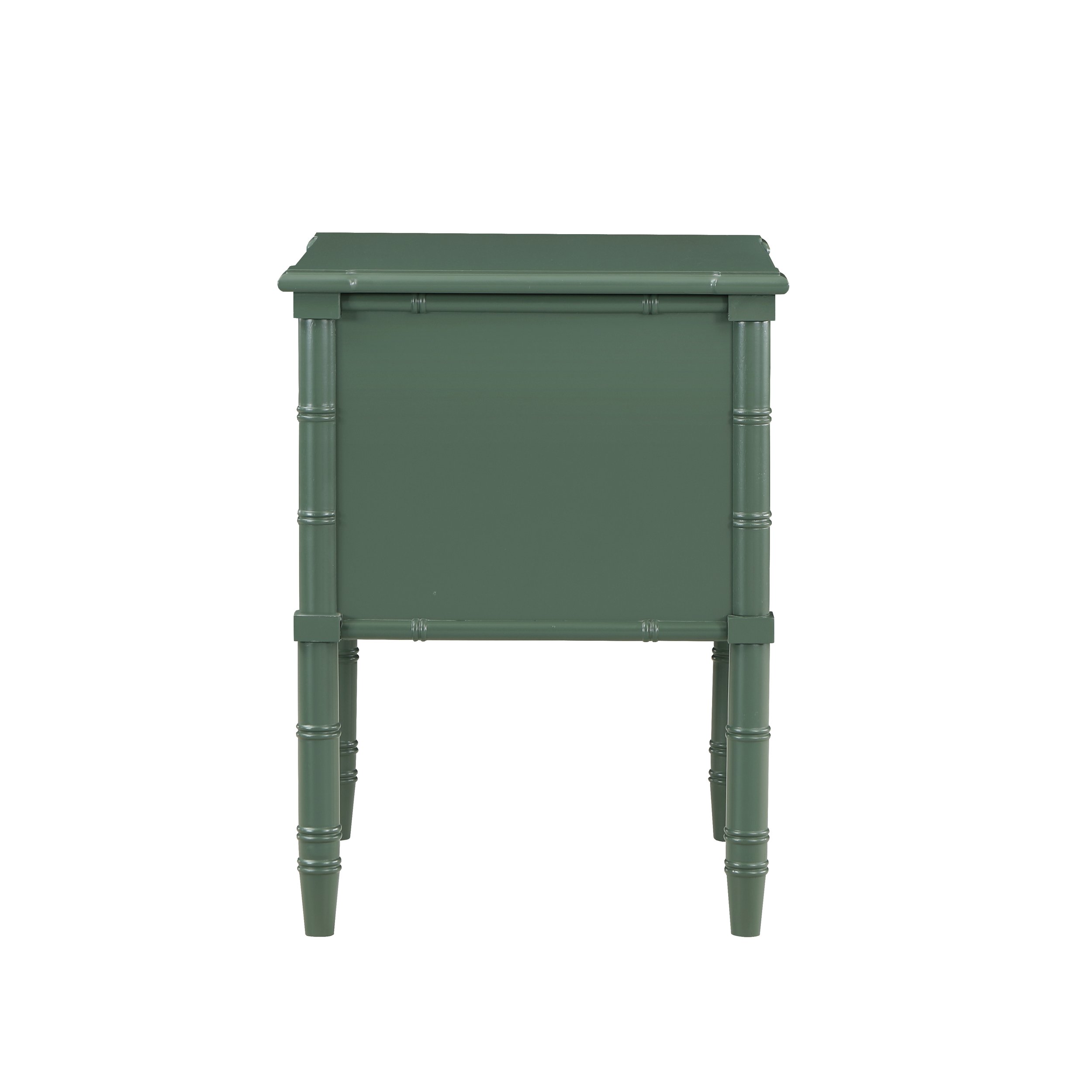 Antique Green Vintage Nightstand with 2 Drawers - Image 5