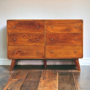 Chestnut Solid Wood Contemporary Dresser with 6 Drawers