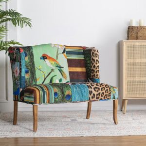 Multicolor Solid Wood Contemporary Sofa