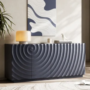 Navy Blue Contemporary Sideboard with Hidden Storage