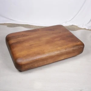 Natural Wood and Brown Solid Wood Coffee Table