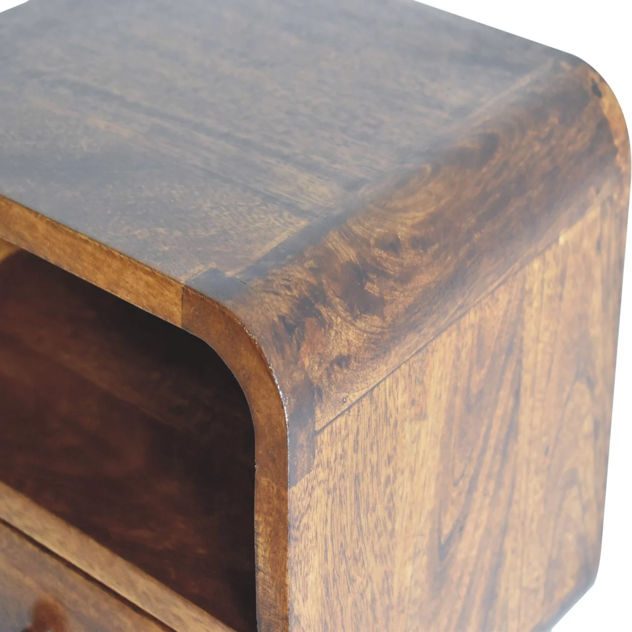 Brown Solid Wood Wall-Mounted Nightstand with 1 Drawer and Open Shelf - Image 8