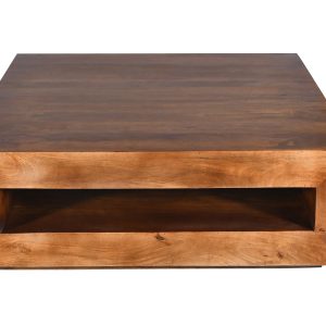 Brown Coffee Table - Nora Lane Home furniture - Solid wood - 53 x 53 x 21 in