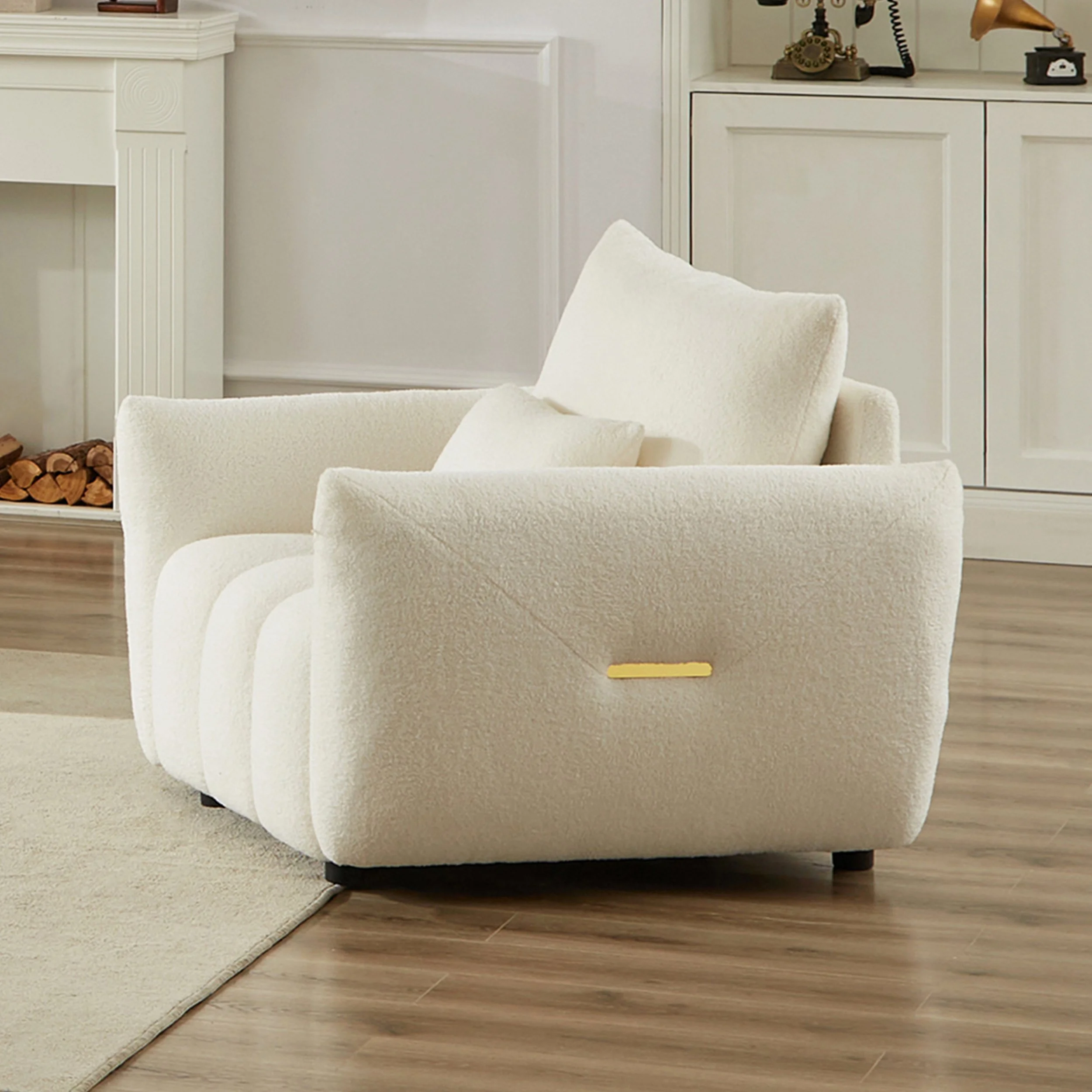 Beige Boucle Modern Sofa - Image 3