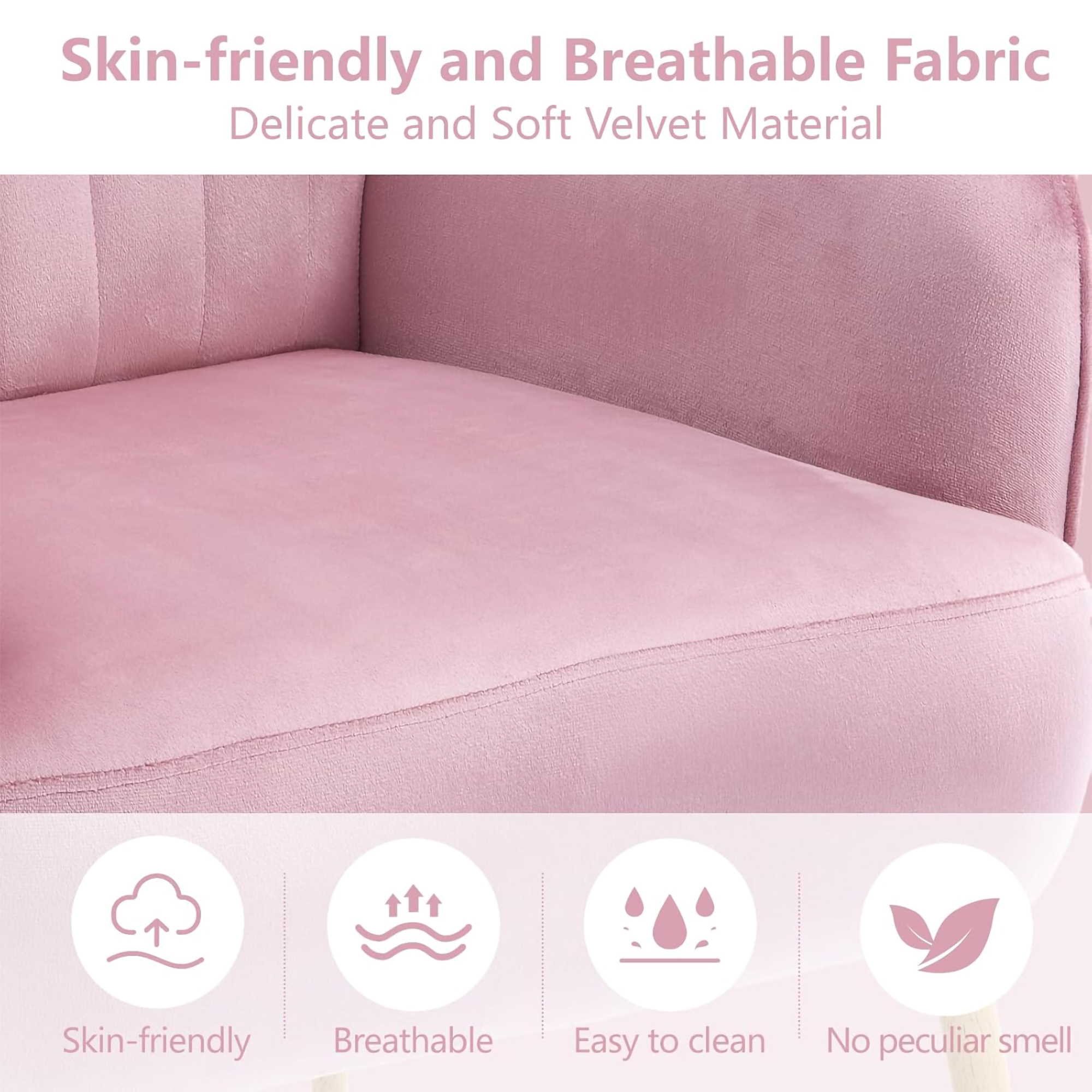 Pink Velvet Living Room Sofa - Nora Lane Home furniture - Upholstered - 24.8 x 23.62 x 12.99 in