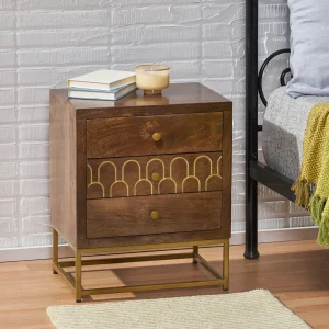 Walnut Wood Contemporary Nightstand