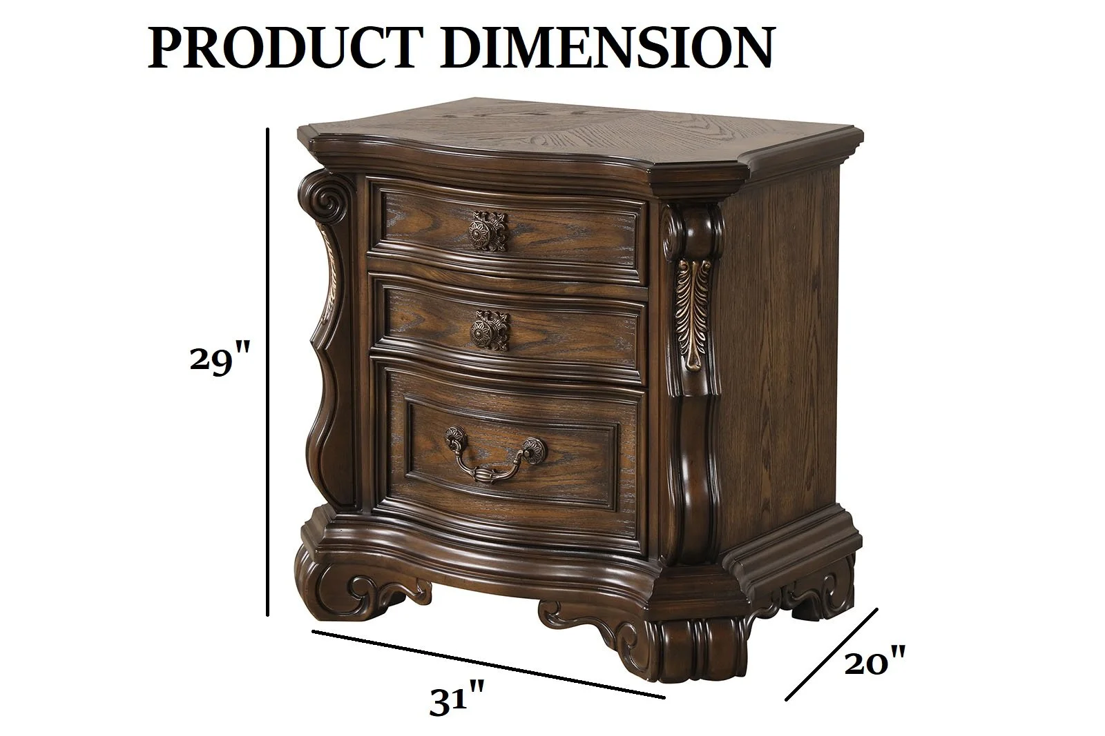 Dark Brown Traditional Nightstand with USB Port - Image 8