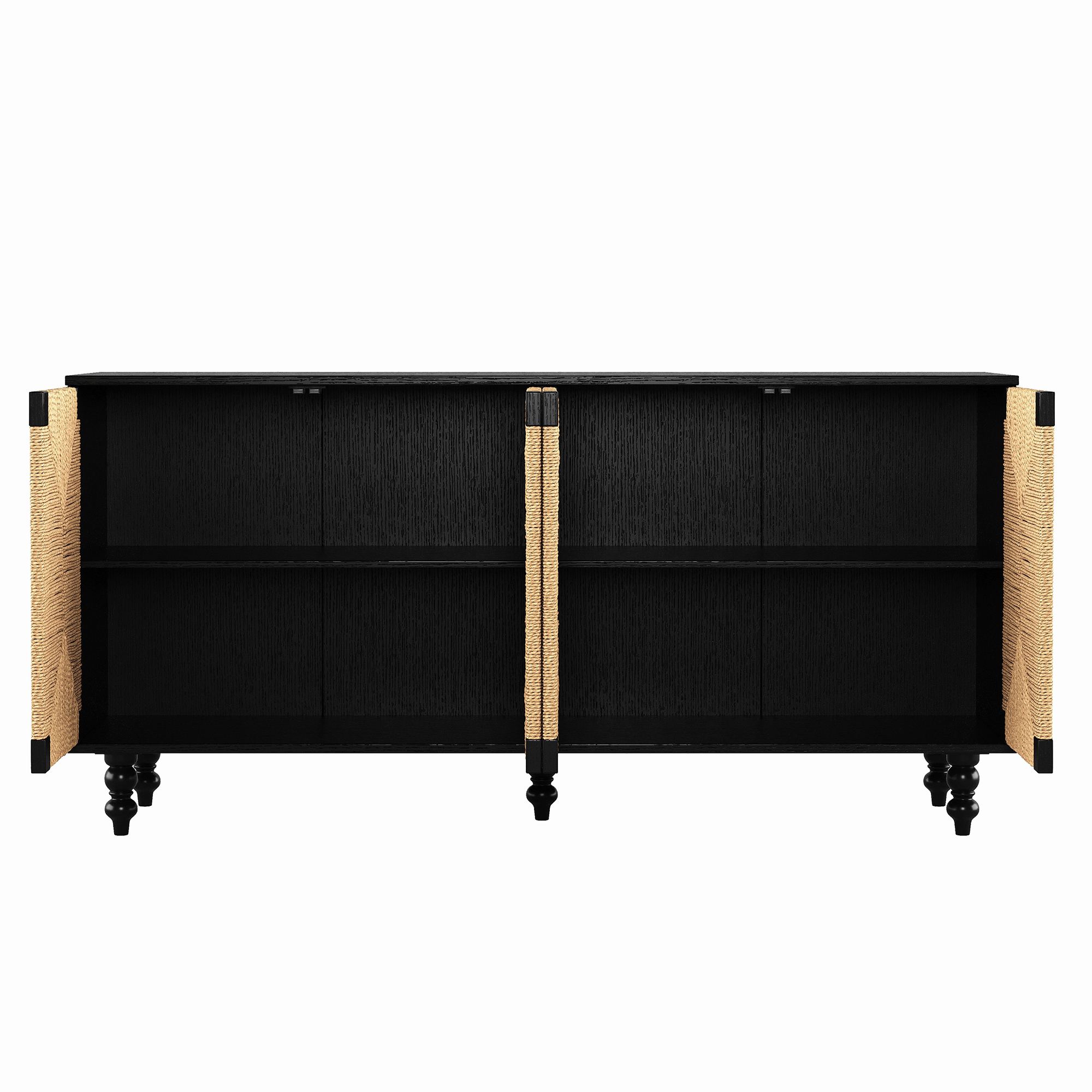 Natural Wood Storage Sideboard - Nora Lane Home furniture - Solid wood - 65.4 x 18.5 x 6.7 in