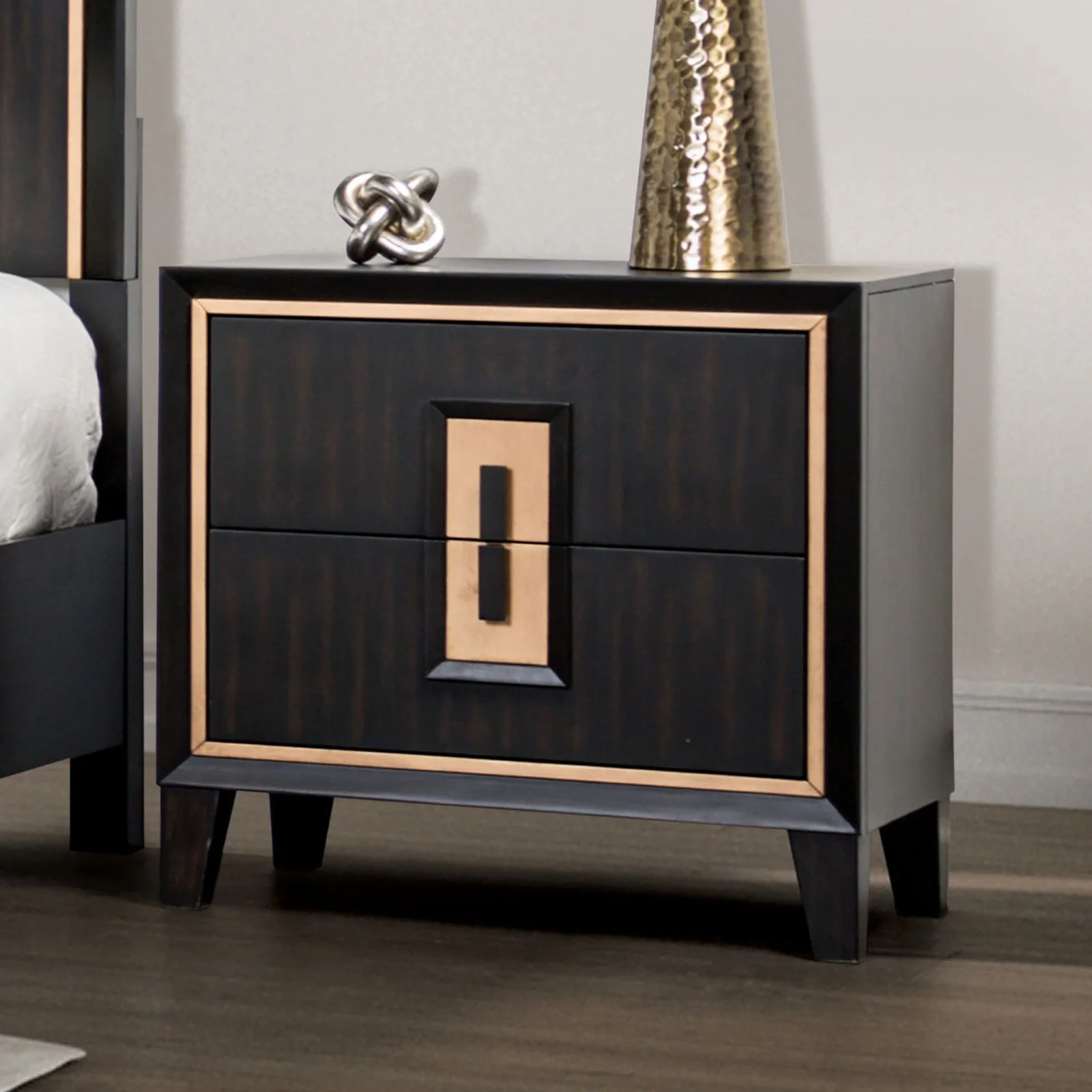Espresso Solid Wood Contemporary Nightstand - Image 6