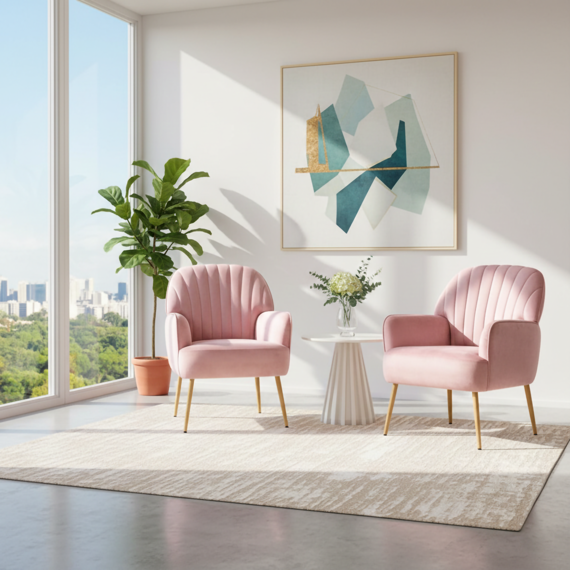 Pink Velvet Living Room Sofa - Nora Lane Home furniture - Upholstered - 24.8 x 23.62 x 12.99 in