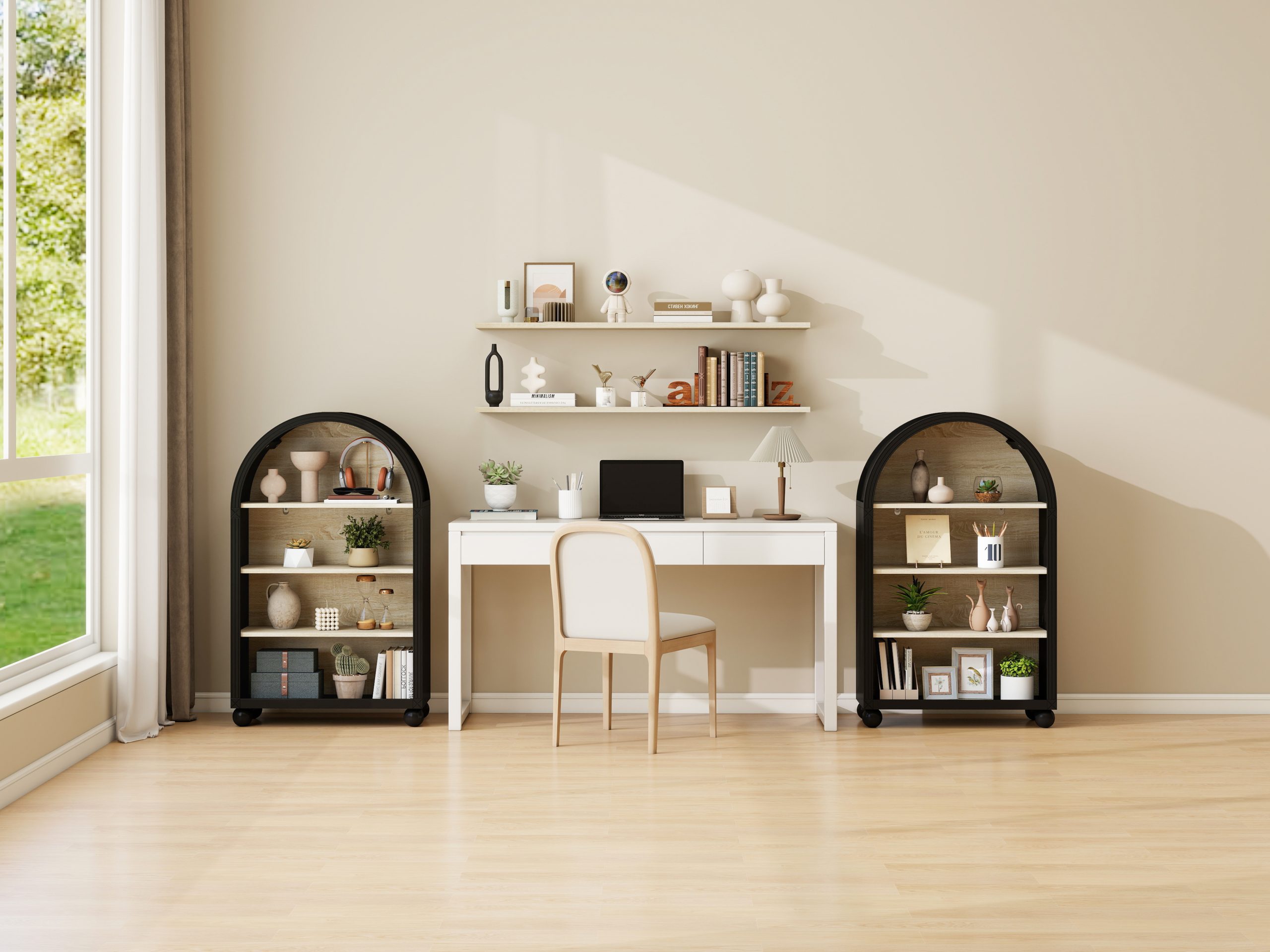 Black Storage Cabinet - Nora Lane Home furniture - Metal accent - 34.25 x 19.3 x 7.87 in