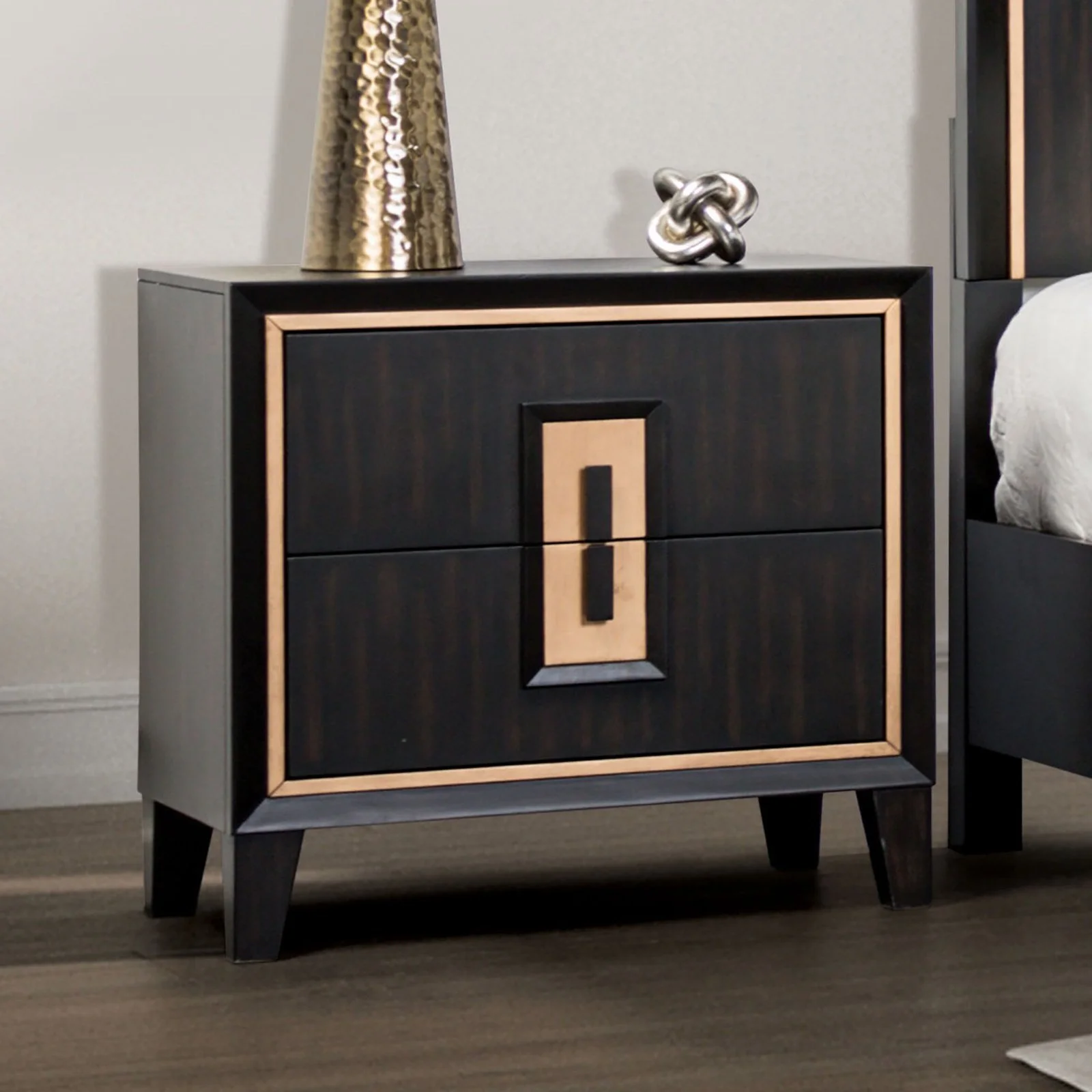 Espresso Solid Wood Contemporary Nightstand - Image 7