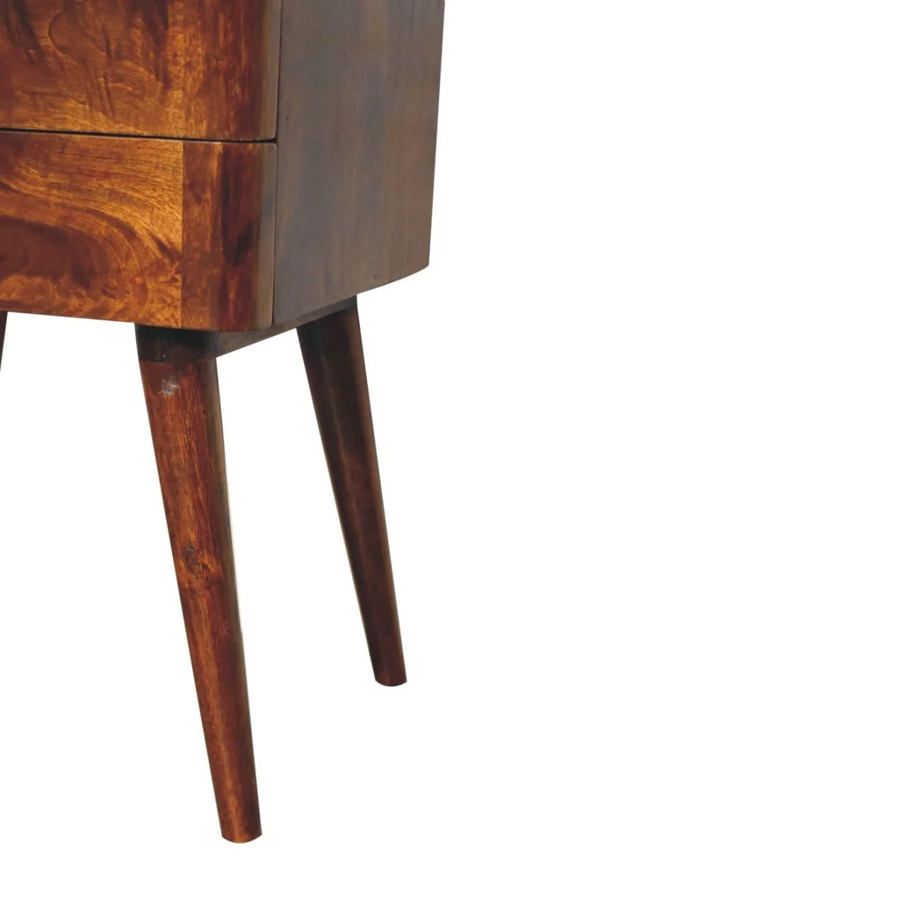 Brown Solid Wood Nightstand with 2 Drawers - Image 7