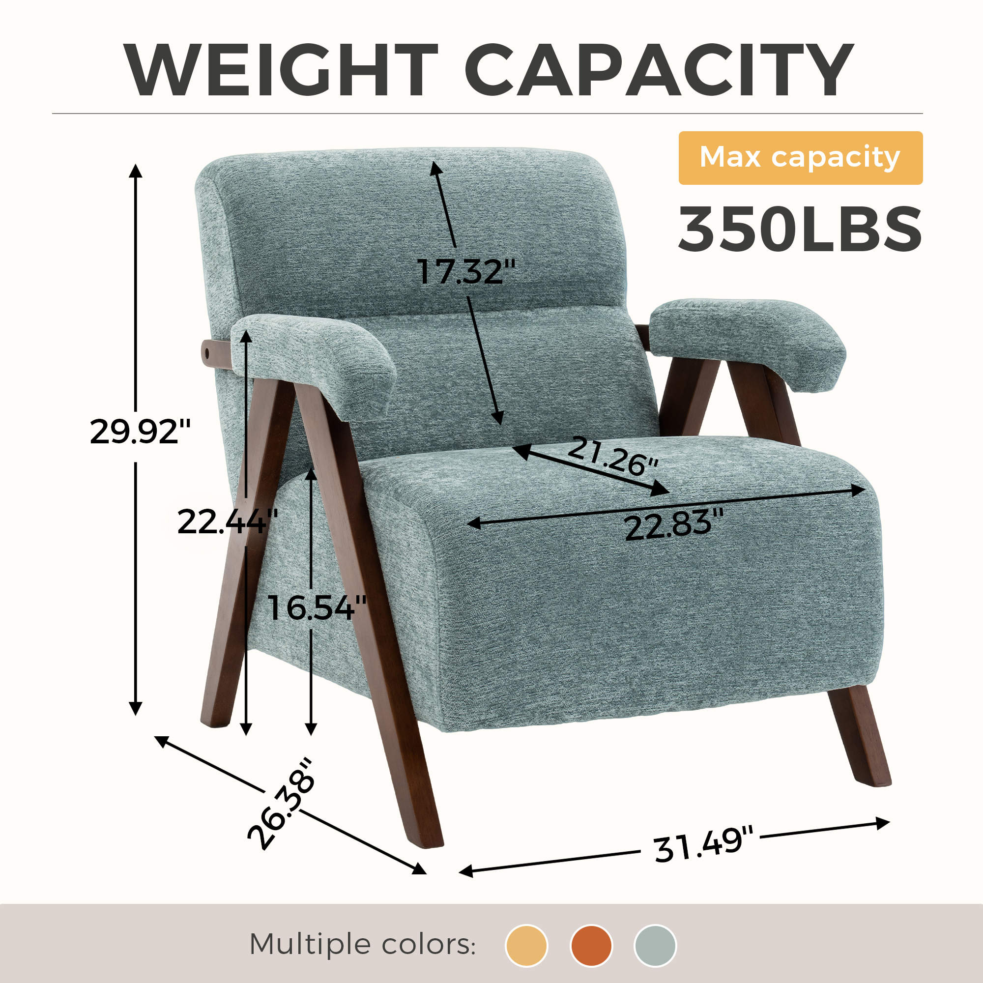 Green Solid Wood Tufted Accent Chair - Nora Lane Home furniture - Solid wood, Upholstered - 27.17 x 23.43 x 12.99 in