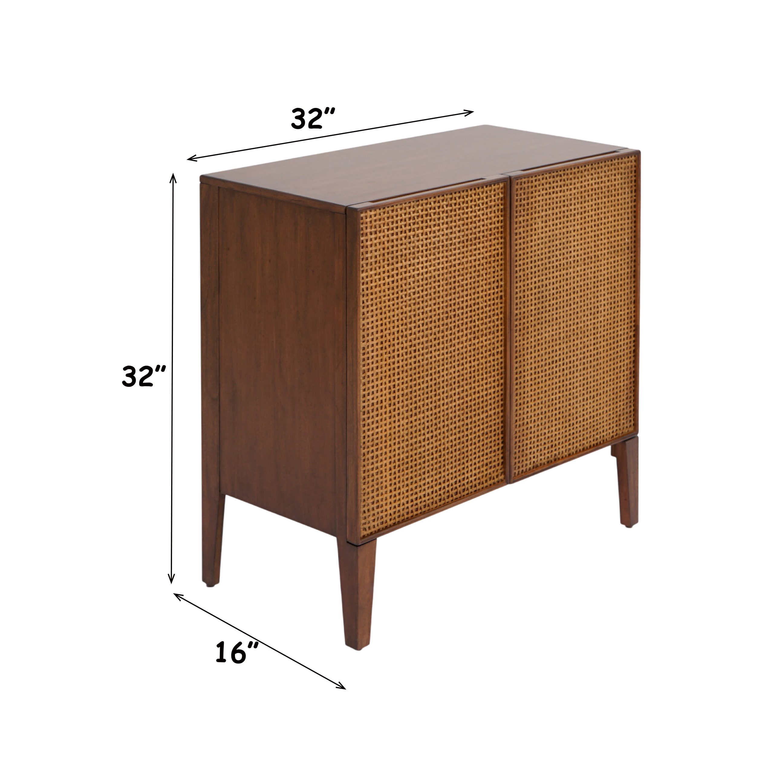 Walnut Storage Cabinet - Nora Lane Home furniture - Solid wood, Walnut finish - 35.5 x 19.7 x 36 in