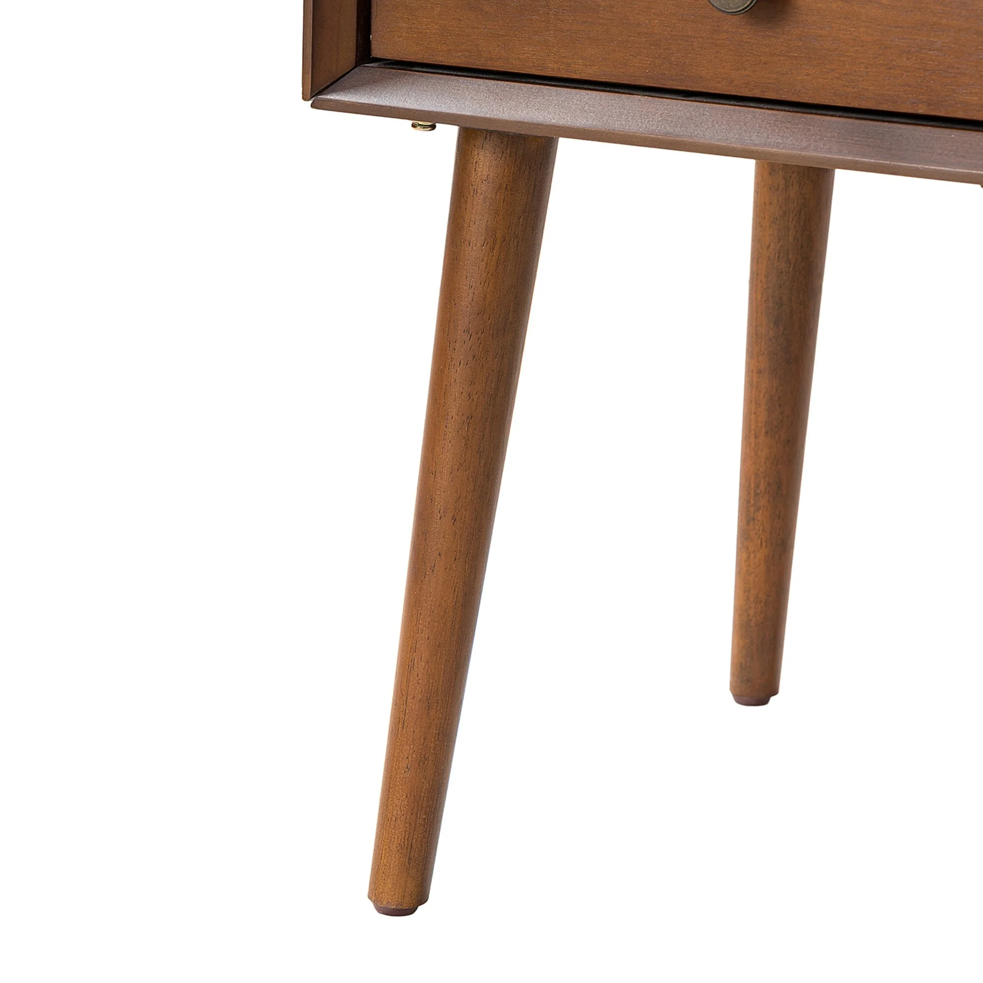 Walnut Modern Nightstand with 2 Drawers - Image 5