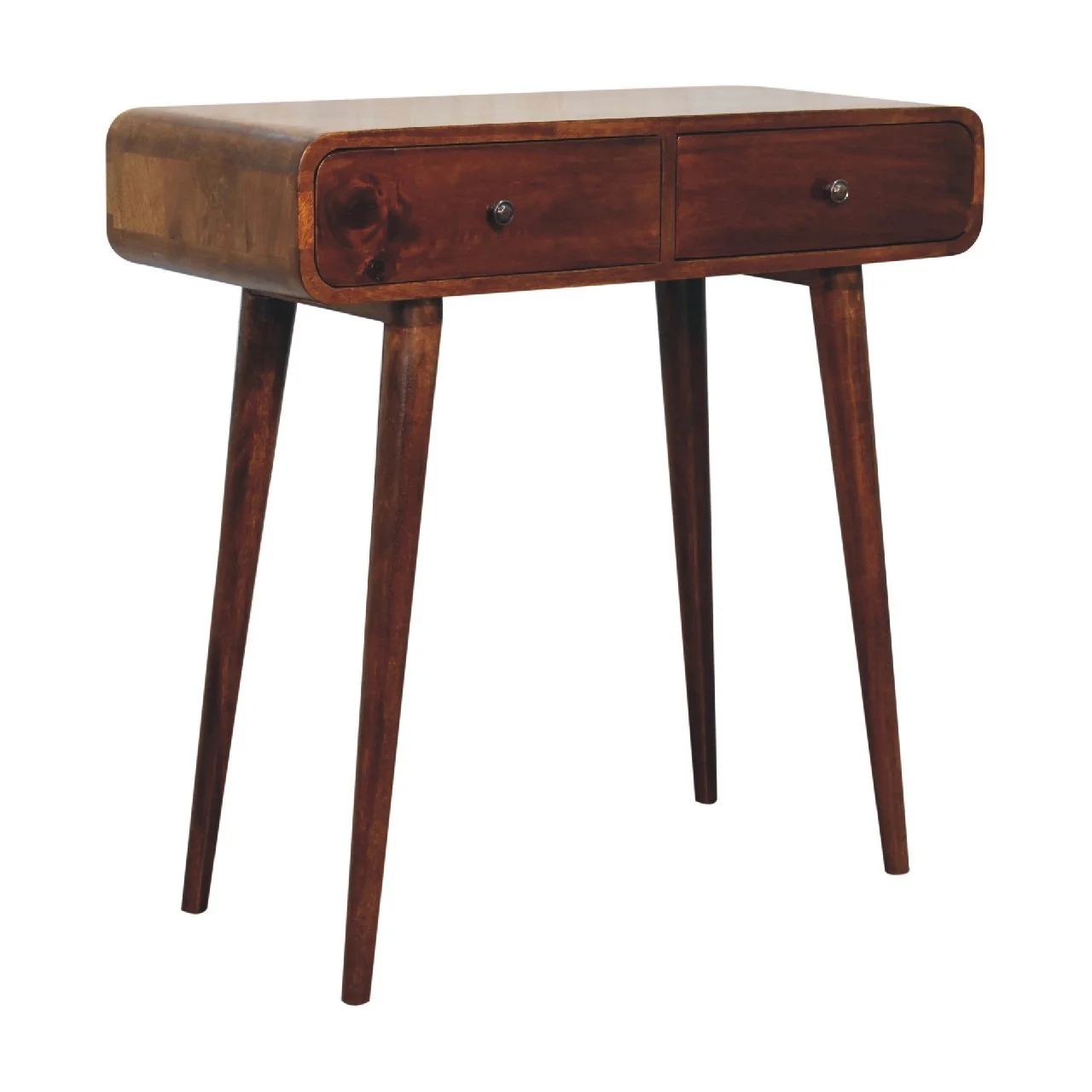 Brown Solid Wood Modern Console Table with 2 Drawers - Image 3