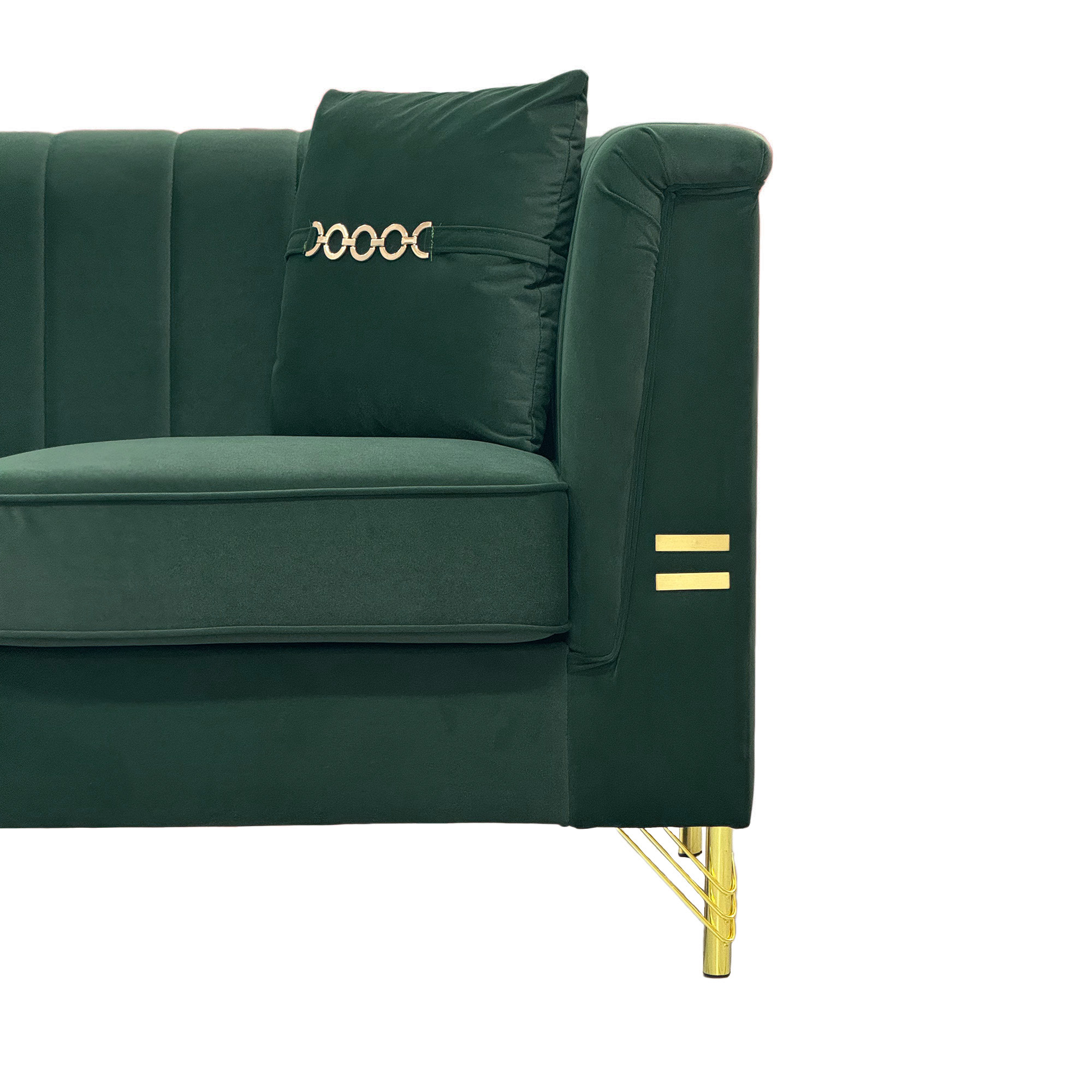 Green Velvet Living Room Sofa - Nora Lane Home furniture - Upholstered - 69.29 x 25.98 x 17.72 in