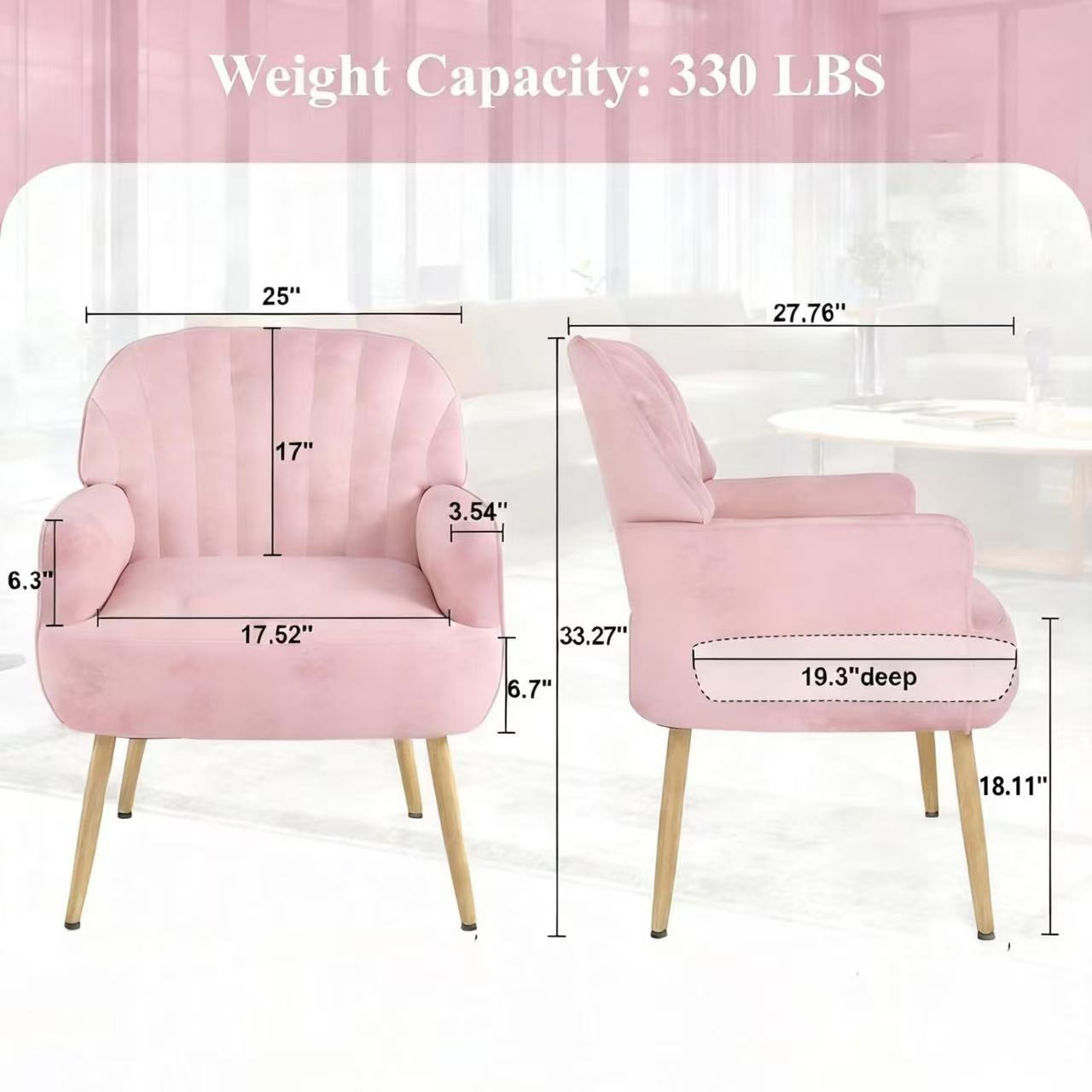 Pink Velvet Living Room Sofa - Nora Lane Home furniture - Upholstered - 24.8 x 23.62 x 12.99 in