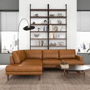 Tan Leather Living Room Sofa - Nora Lane Home furniture