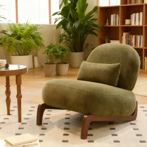 Green Velvet Modern Accent Chair