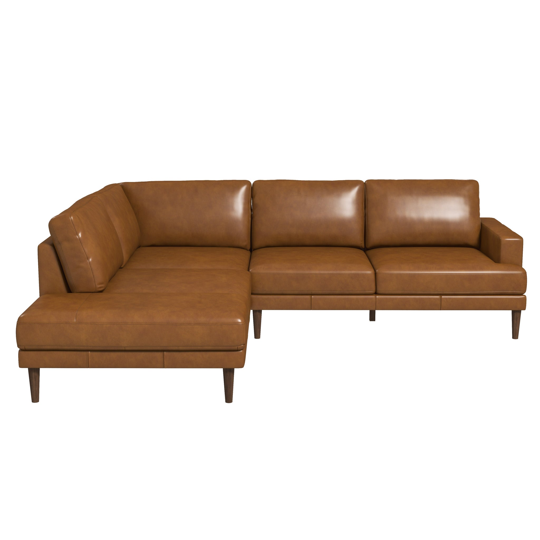 Tan Leather Living Room Sofa - Nora Lane Home furniture