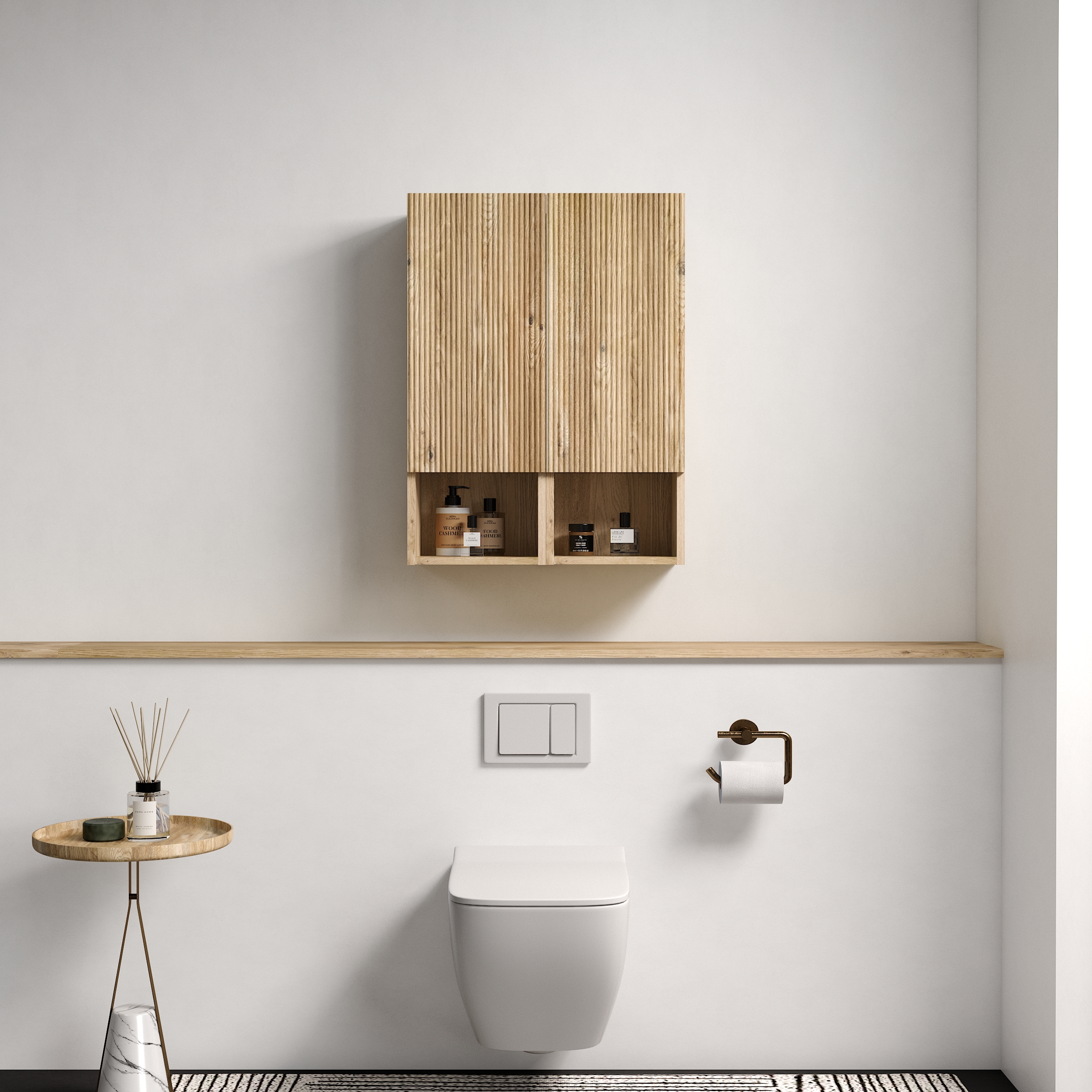 Natural Wood Set of 2 Storage Cabinets - Nora Lane Home furniture - Solid wood, Metal accent