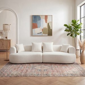 White Boucle Living Room Sofa - Nora Lane Home furniture