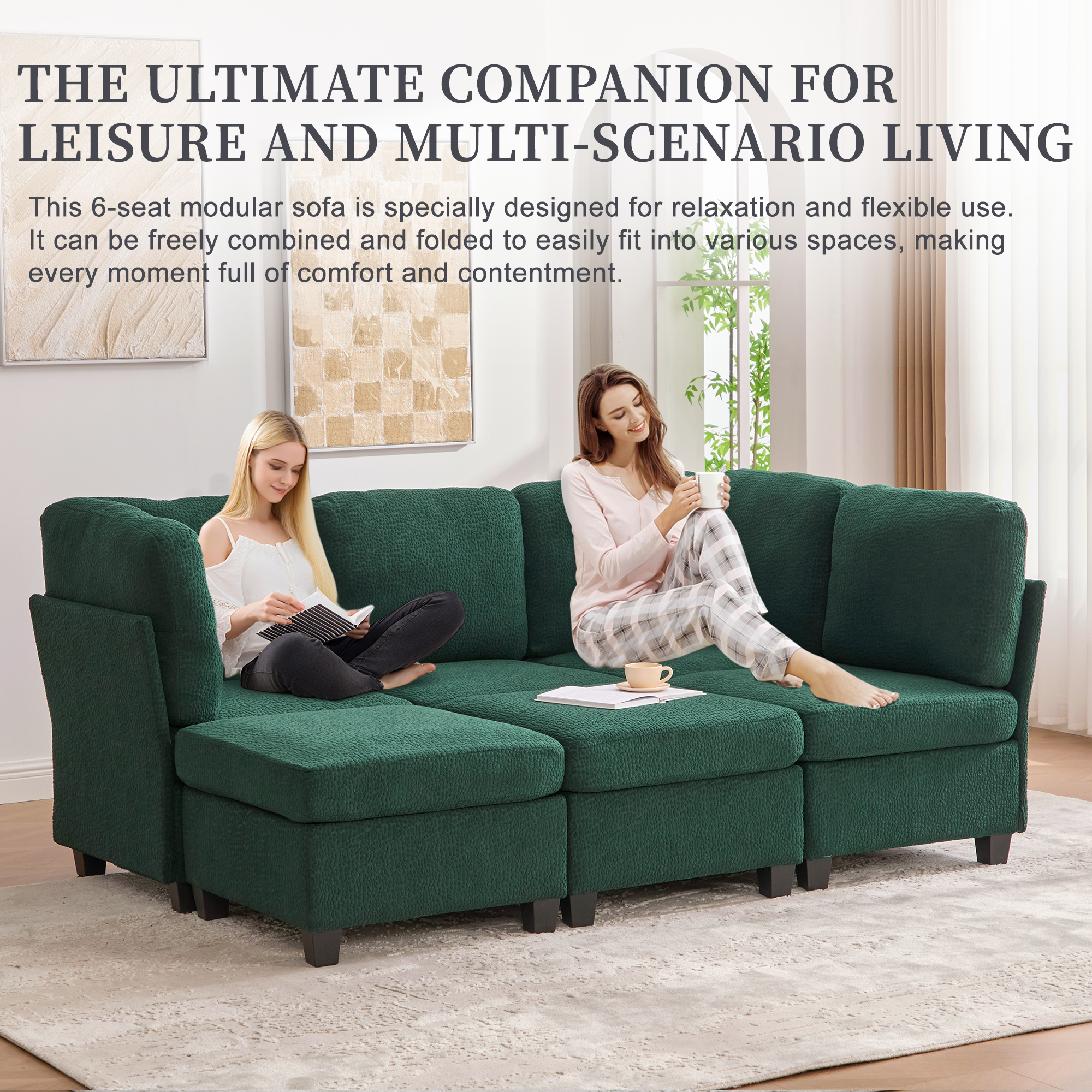 Emerald Polyester Chaise Convertible Storage Bench - Nora Lane Home furniture - Solid wood, Upholstered