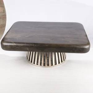 Dark Gray Solid Wood Coffee Table