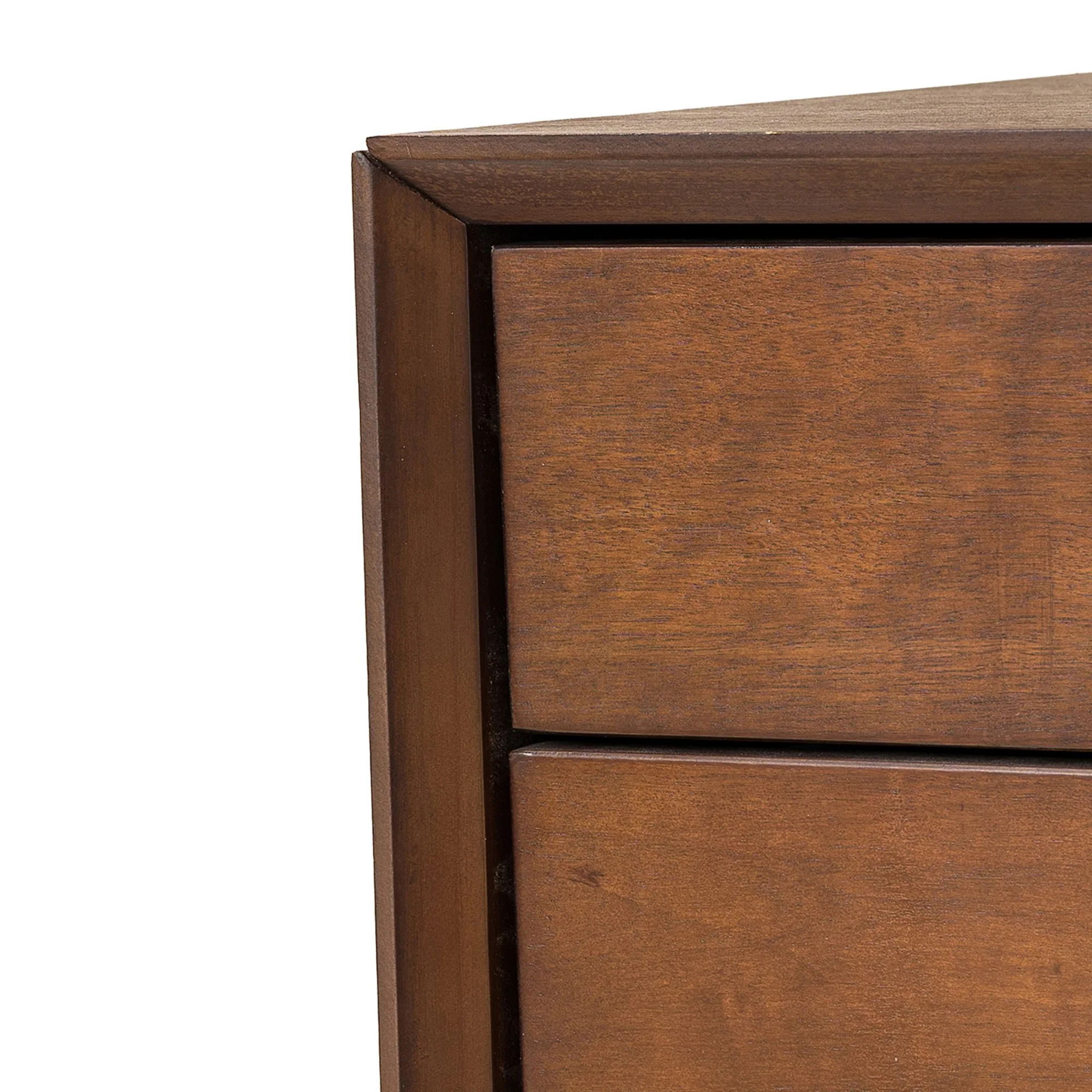 Walnut Modern Nightstand with 2 Drawers - Image 7