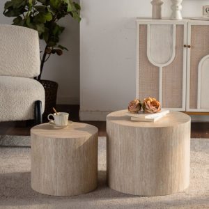 Amber Set of 2 Round Coffee Tables - Nora Lane Home furniture - 20.87 x 20.87 x 17.32 in