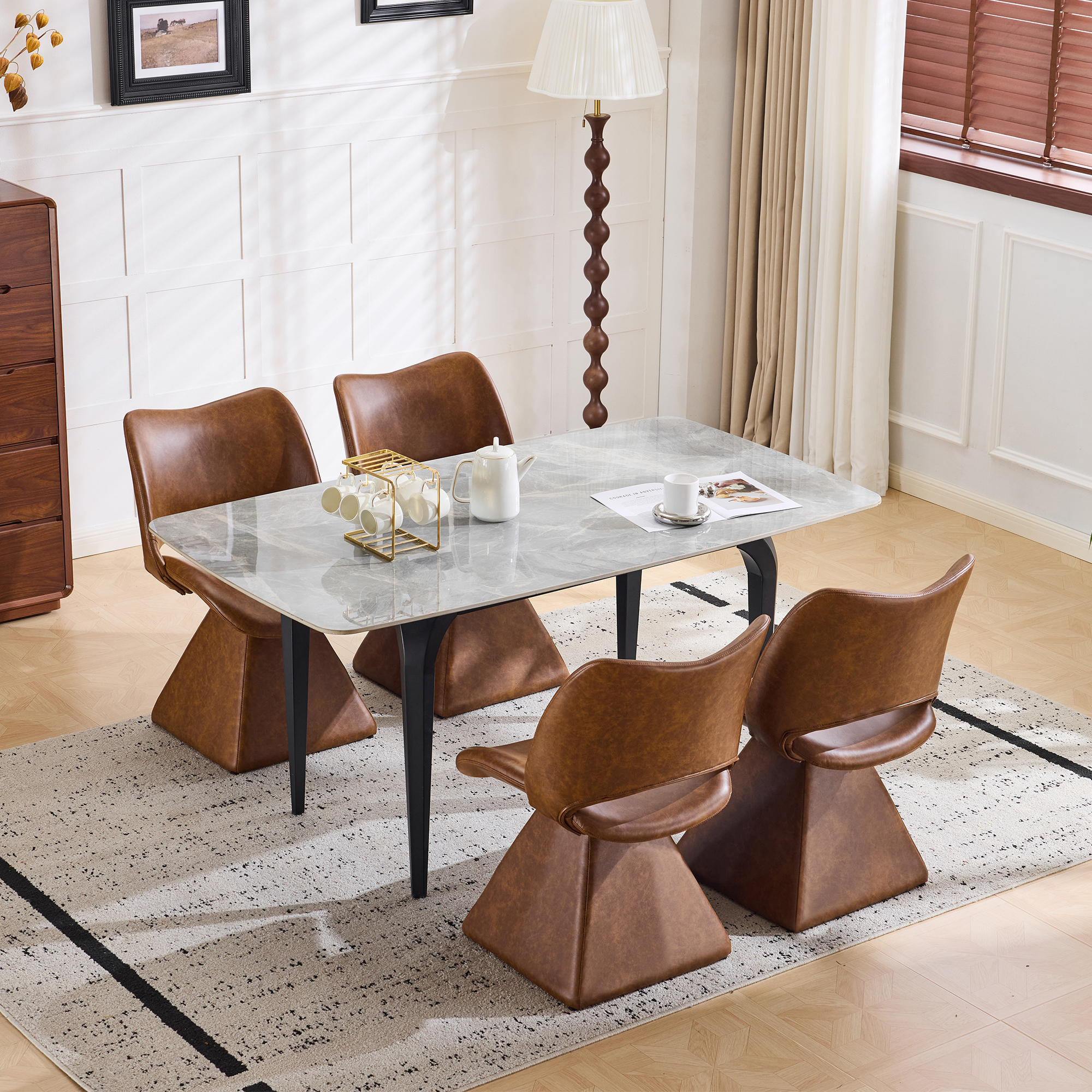 Brown Swivel Chairs & Accent Seating - Nora Lane Home furniture - Upholstered - 23.6 x 19.7 x 17.7 in