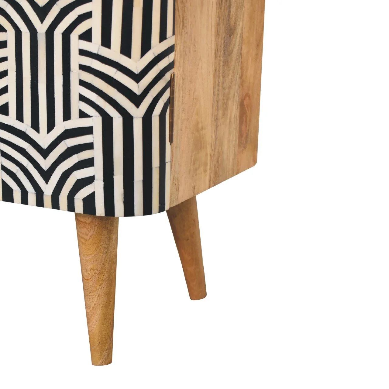 Black White Solid Wood Boho Storage Cabinet - Image 8