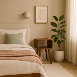 Brown Solid Wood Nightstand