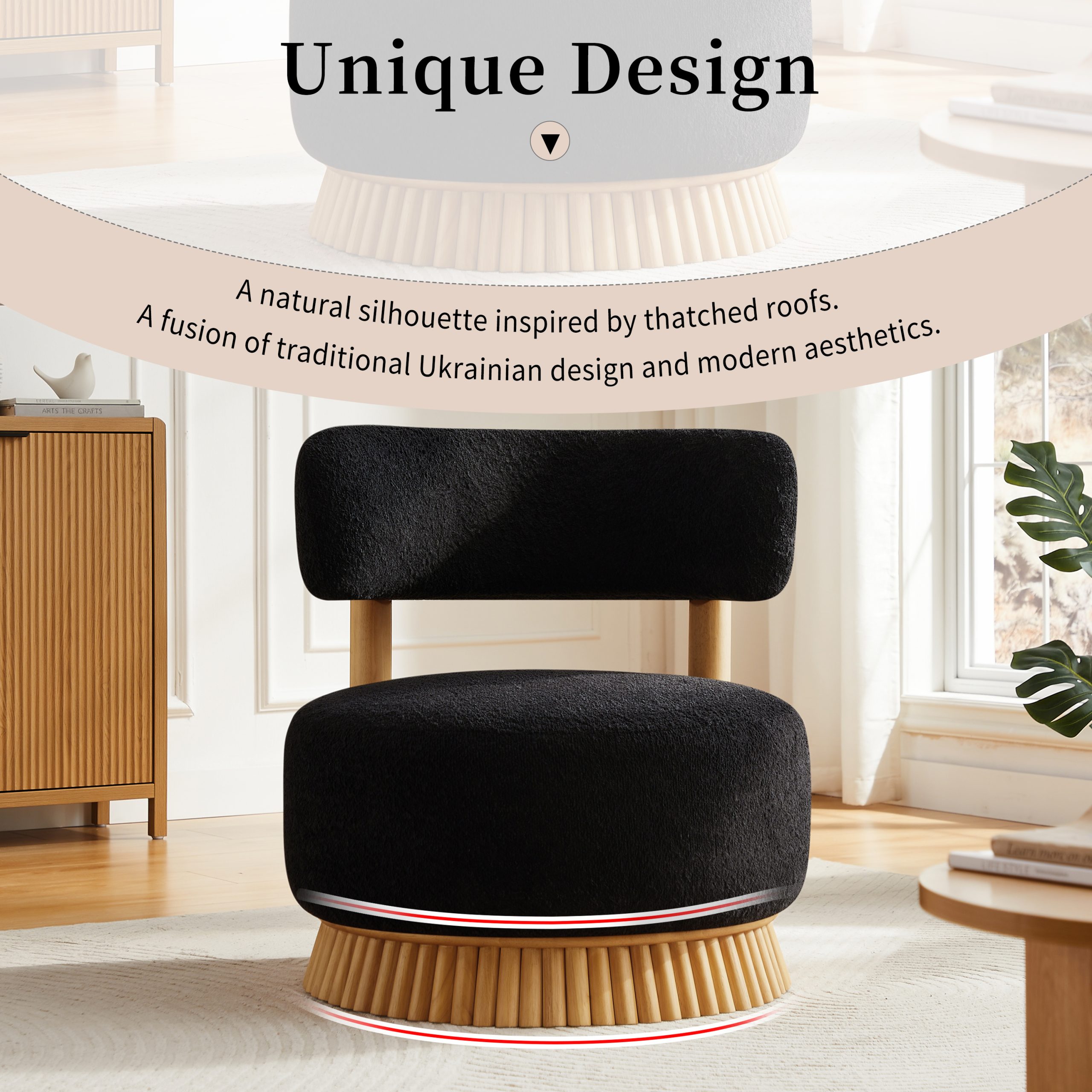 Black Solid Wood Boucle Chairs & Accent Seating - Nora Lane Home furniture - Solid wood, Upholstered - 33.07 x 28.74 x 16....