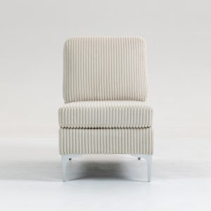 Beige Corduroy Sofa with Convertible