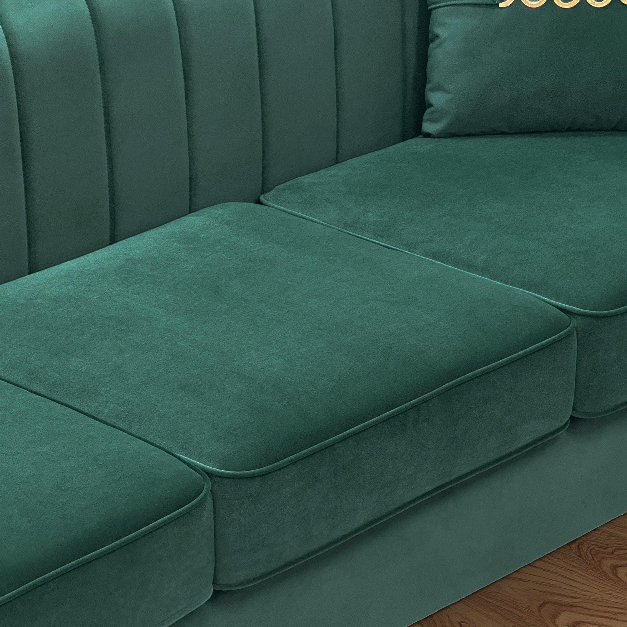 Green Velvet Living Room Sofa - Nora Lane Home furniture - Upholstered - 69.29 x 25.98 x 17.72 in