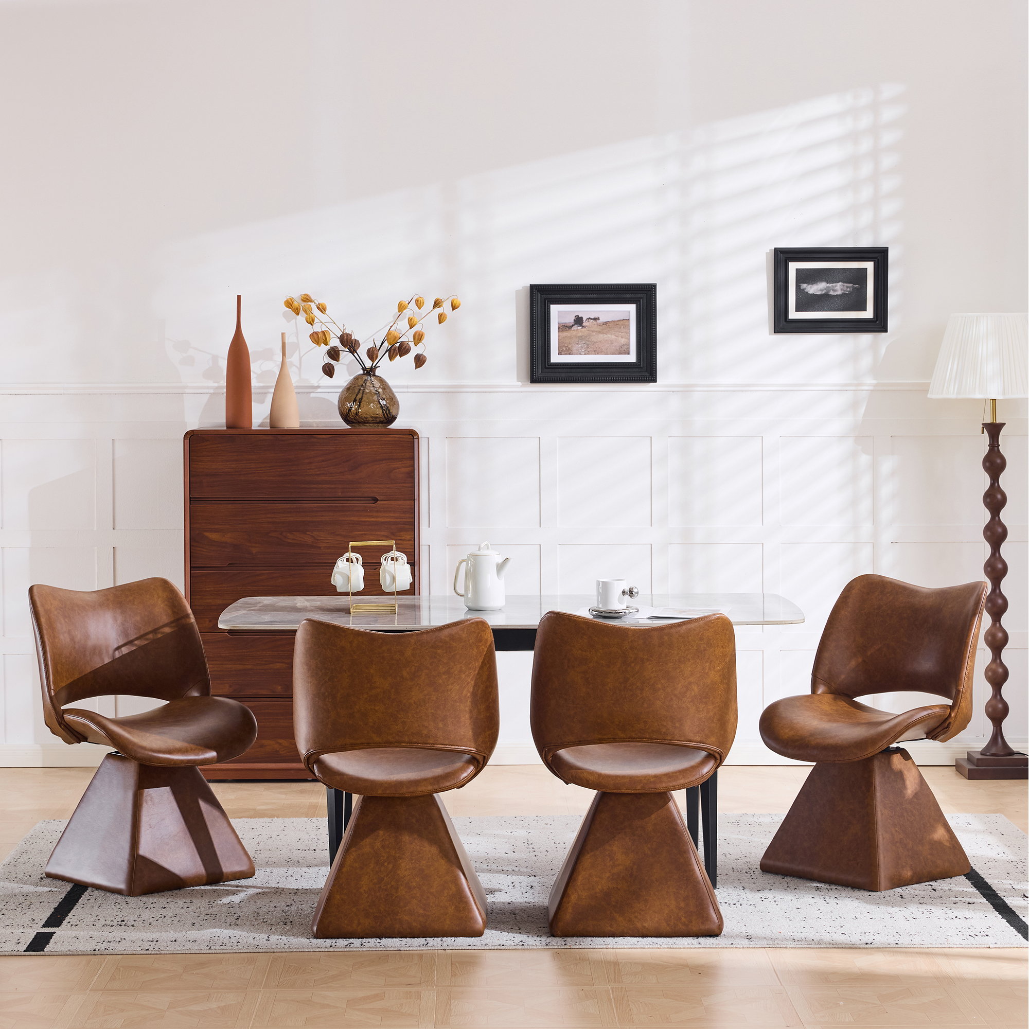 Brown Swivel Chairs & Accent Seating - Nora Lane Home furniture - Upholstered - 23.6 x 19.7 x 17.7 in