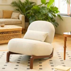 White Velvet Modern Accent Chair