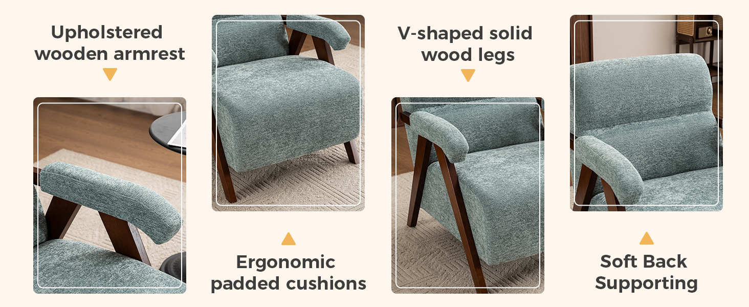 Green Solid Wood Tufted Accent Chair - Nora Lane Home furniture - Solid wood, Upholstered - 27.17 x 23.43 x 12.99 in