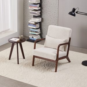 Walnut Polyester Accent Chair - Nora Lane Home furniture - Walnut finish - 27.17 x 11.81 x 23.23 in