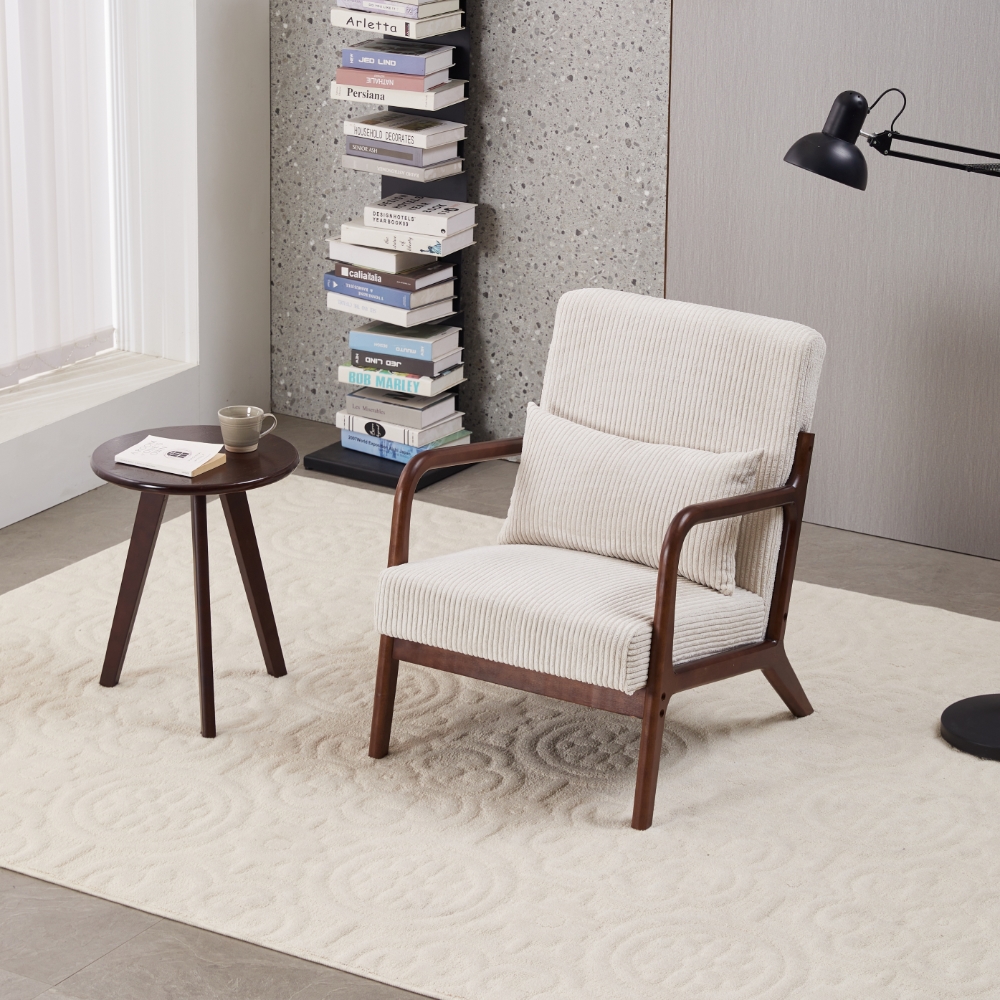 Walnut Polyester Accent Chair - Nora Lane Home furniture - Walnut finish - 27.17 x 11.81 x 23.23 in