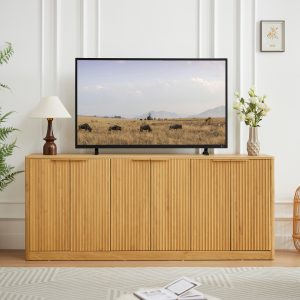 Natural Wood Storage Sideboard - Nora Lane Home furniture - 71.26 x 20.28 x 8.07 in