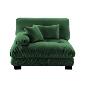 Green Solid Wood Ottoman with 3-Seater