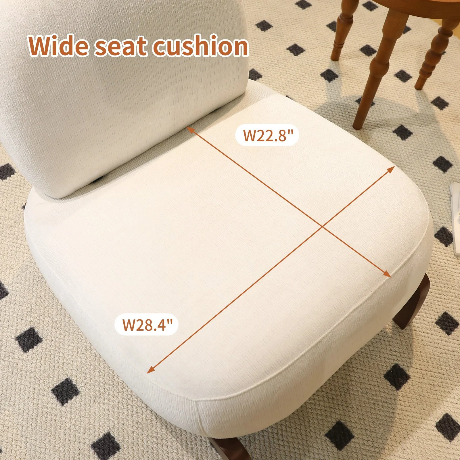 White Velvet Modern Accent Chair - Image 6