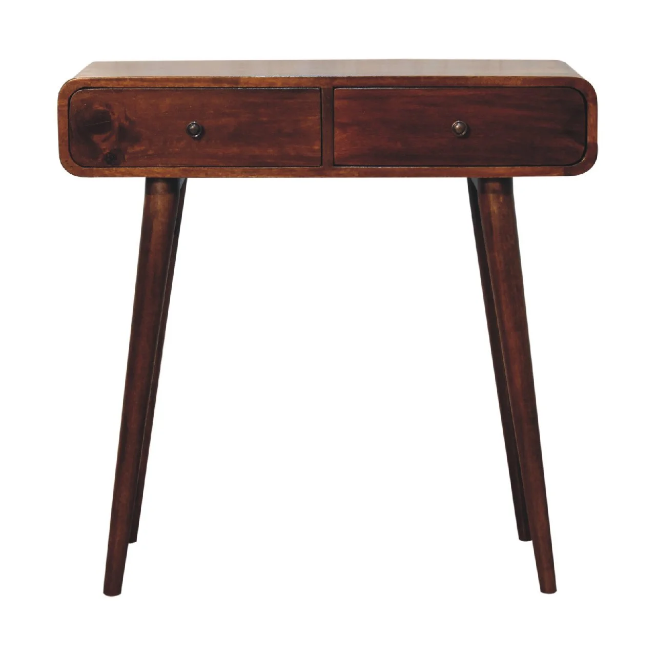 Brown Solid Wood Modern Console Table with 2 Drawers - Image 2