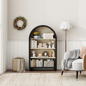 Black Storage Cabinet - Nora Lane Home furniture - Metal accent - 34.25 x 19.3 x 7.87 in